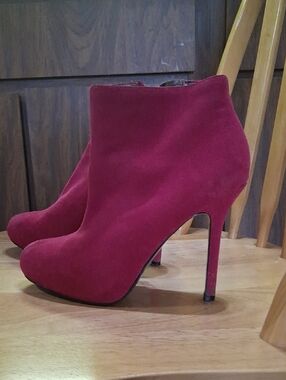 Loft Faux Suede High Heel Ankle Ellie Bootie